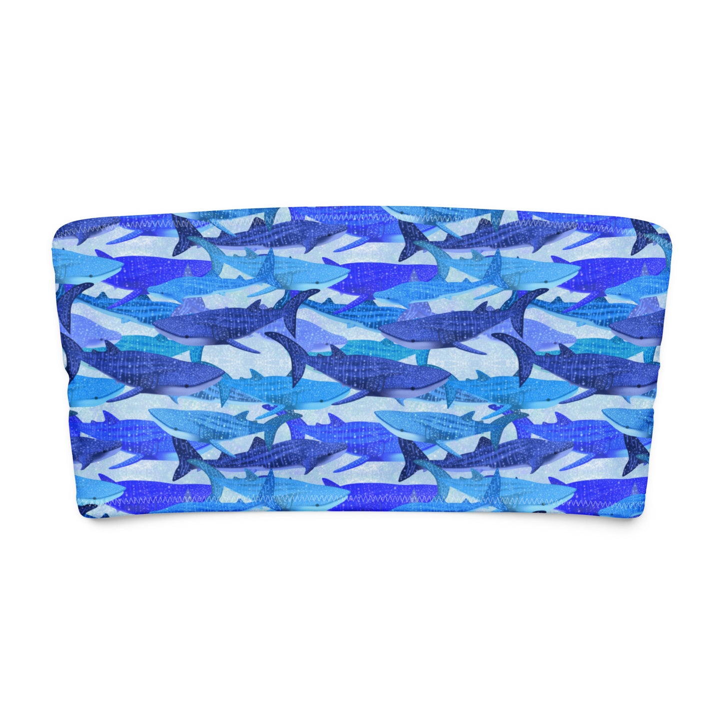 Blue whale shark bandeau top