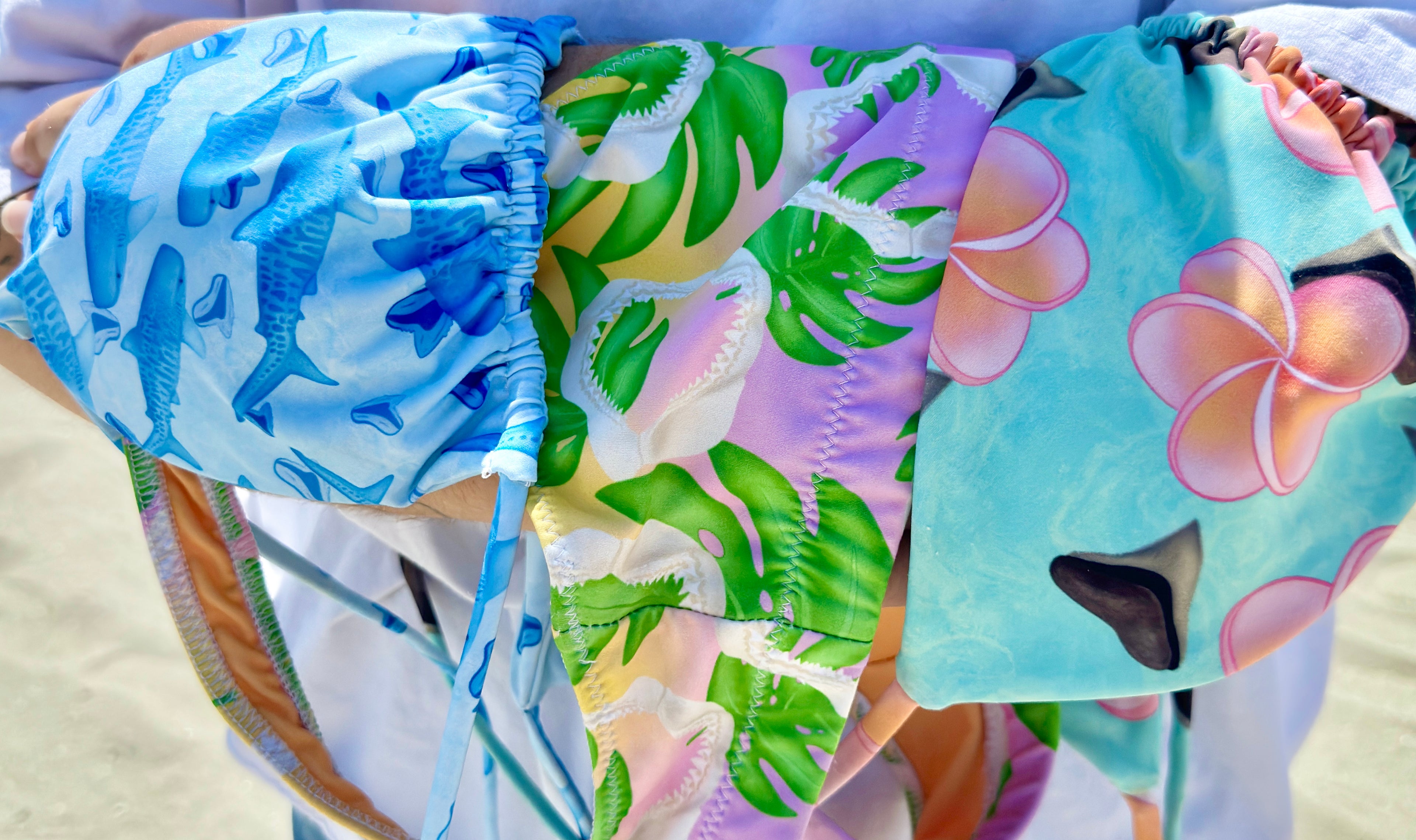Shark fin swim coastal chomp collection prints