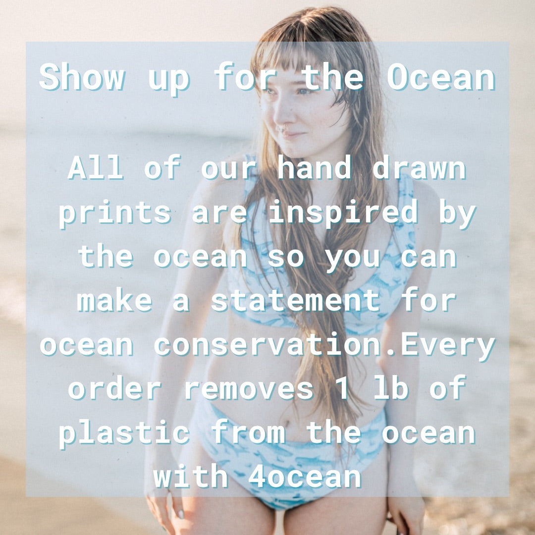 Graphic explaining that we pull 1 lb of plastic from the ocean with every order placed
