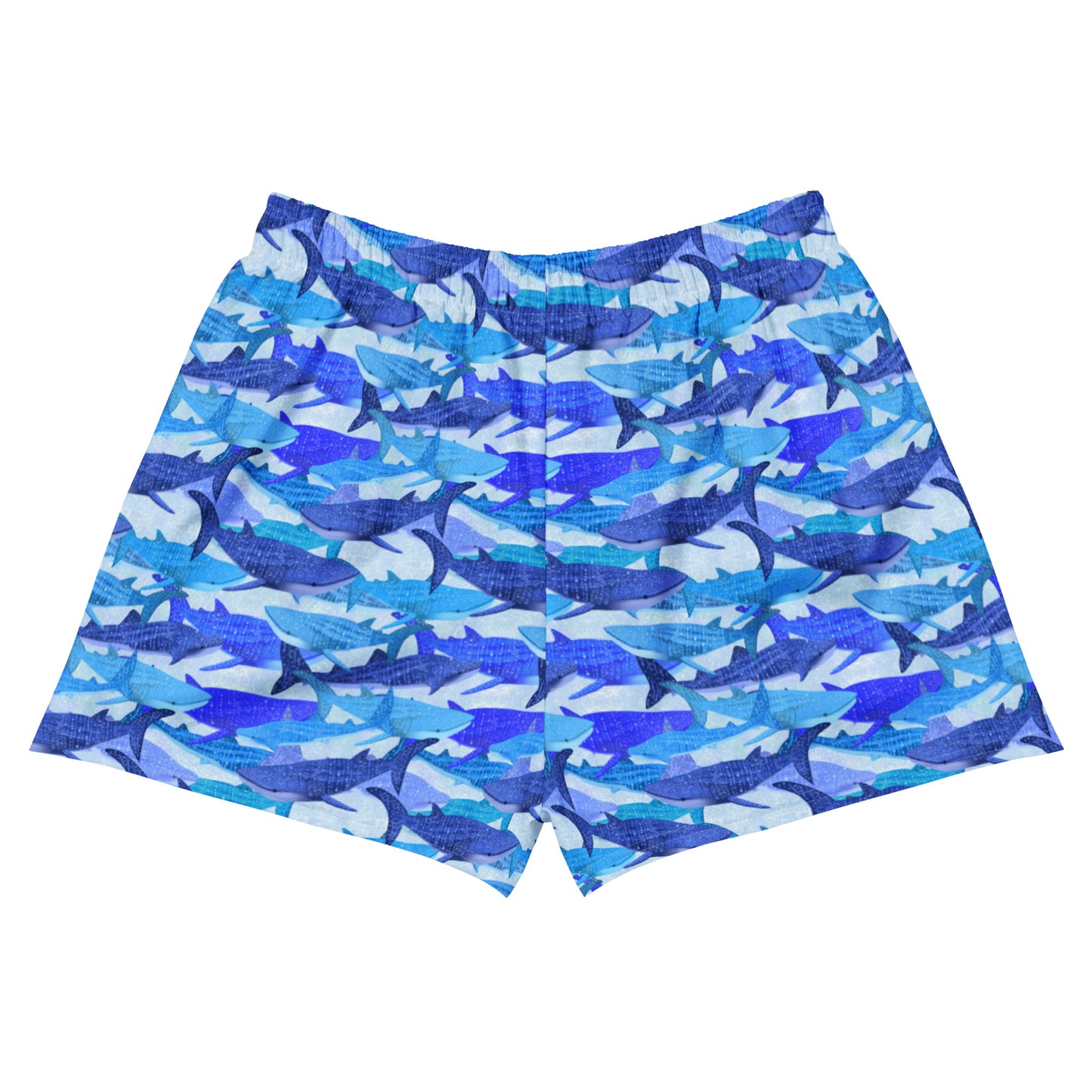 Blue glitter whale sharks eco unisex shorts 