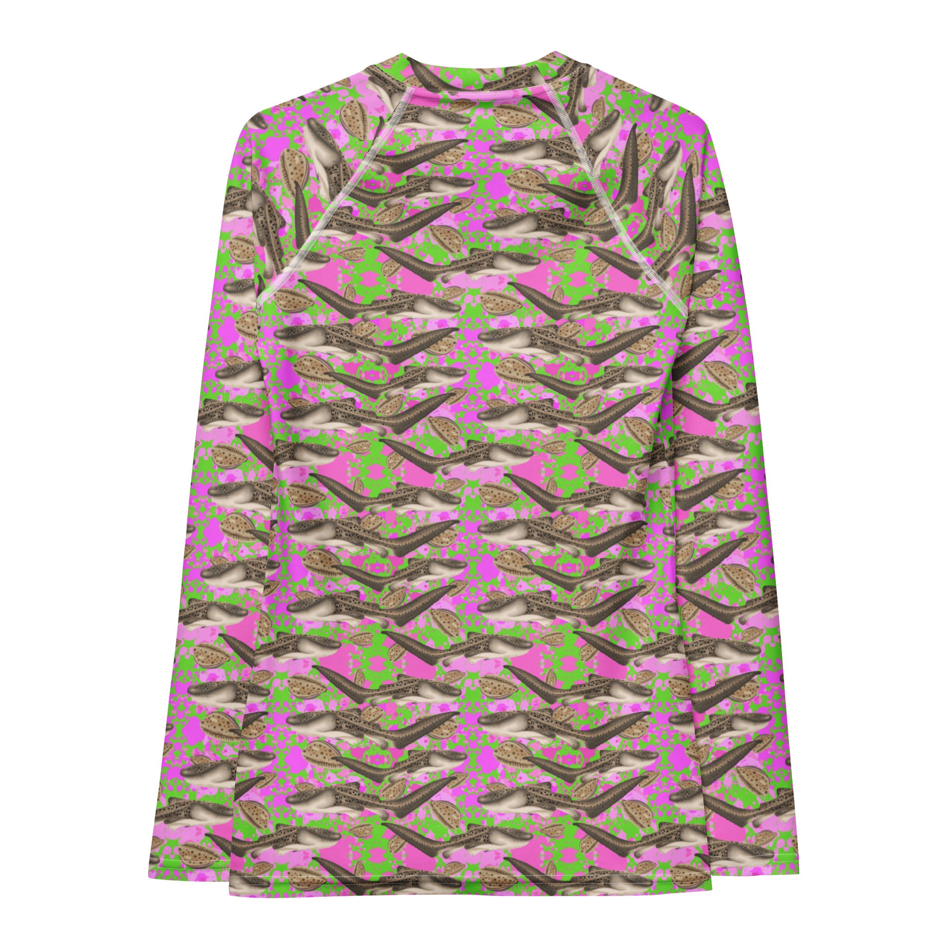 Green and pink bike shorts with zebra sharks 