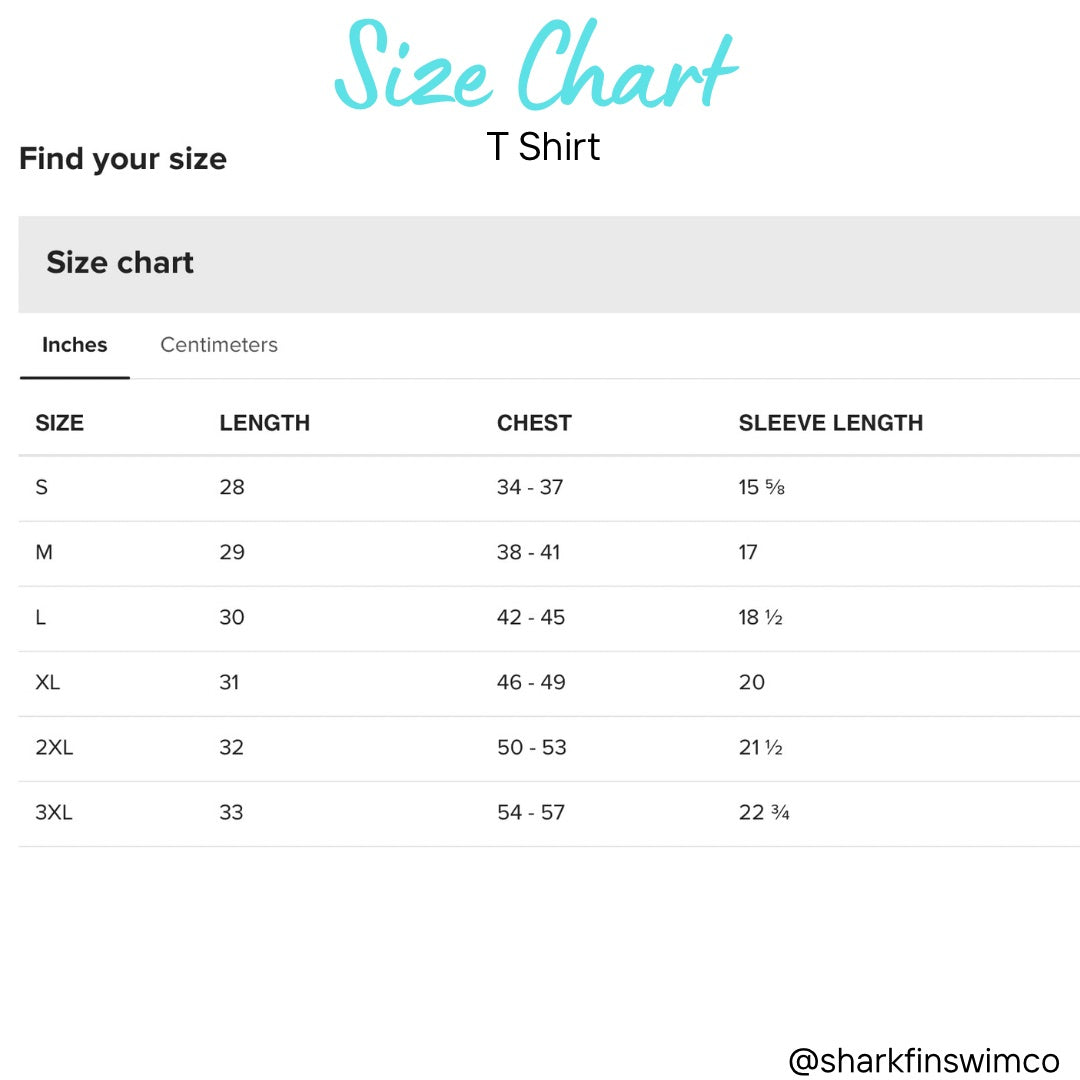 Size guide for t shirts 