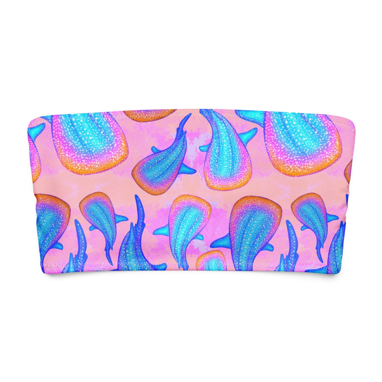 Pink rainbow whale shark bandeau top 