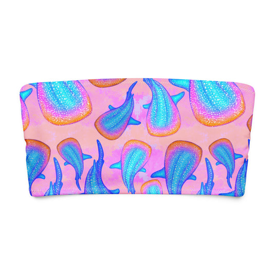 Pink rainbow whale shark bandeau top 