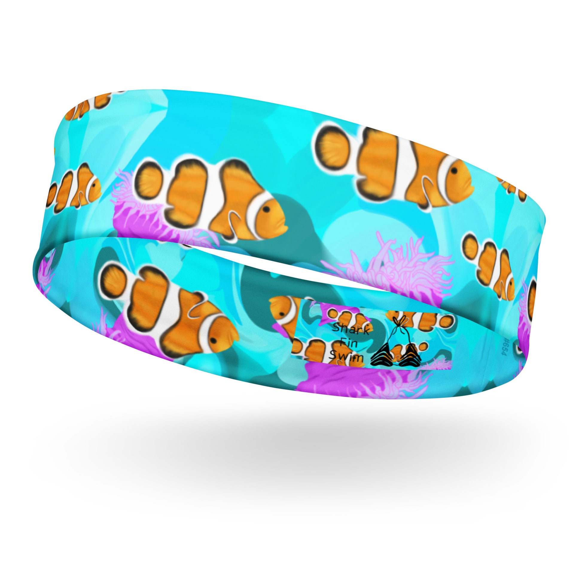 Headband with clownfish design on a white background