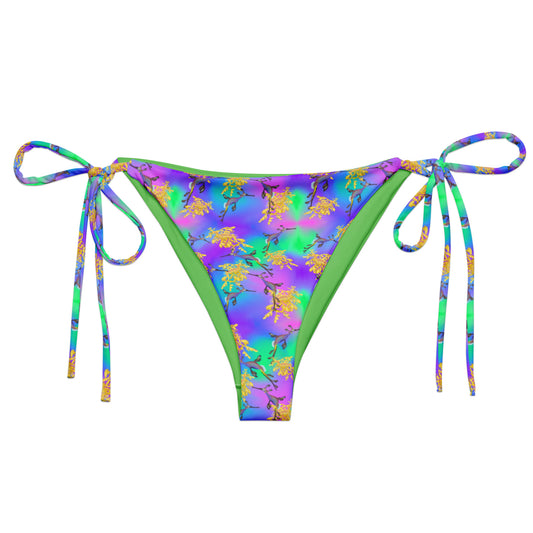 Purple and green string bikini bottom with sea dragons