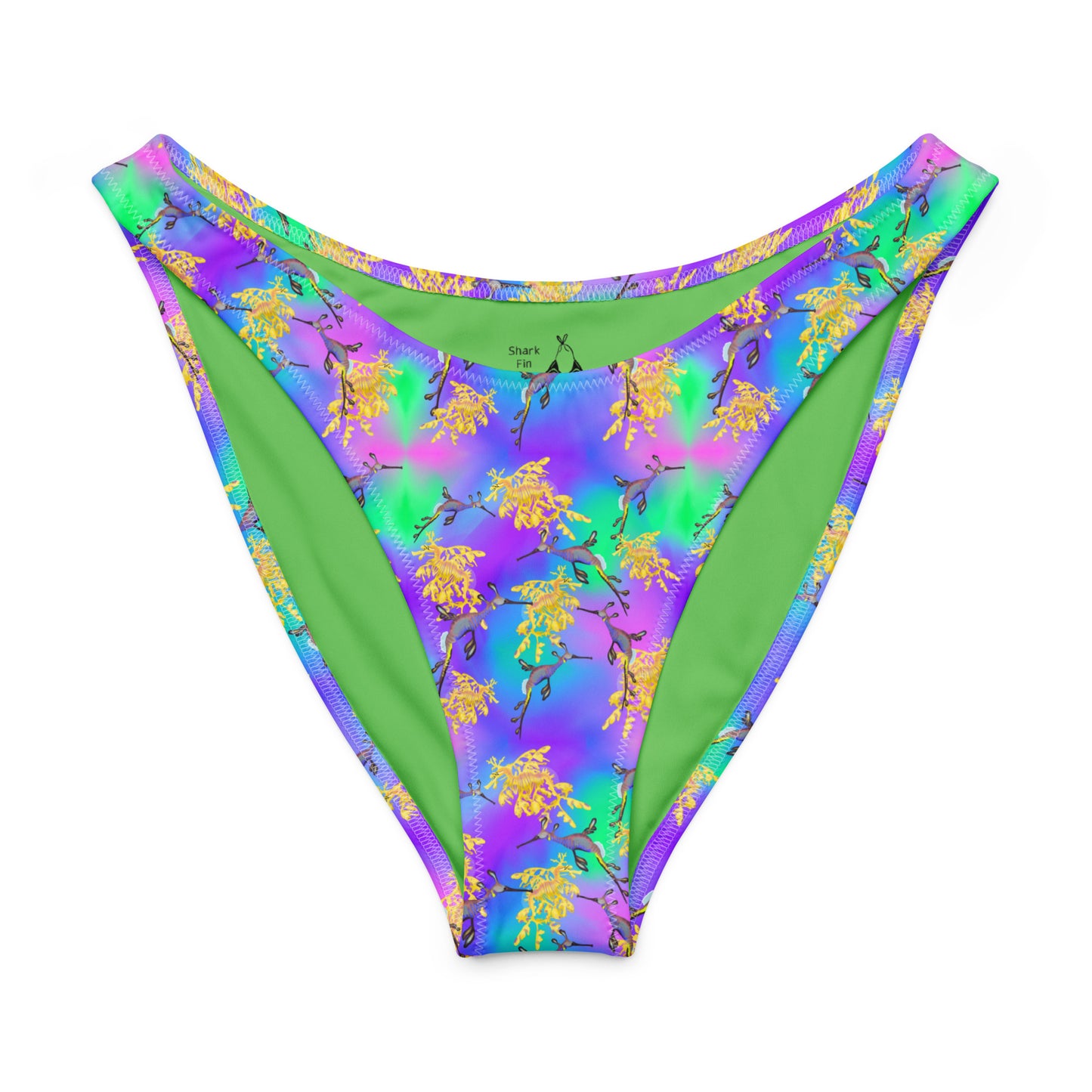 Purple and green Sea dragon bikini bottoms 