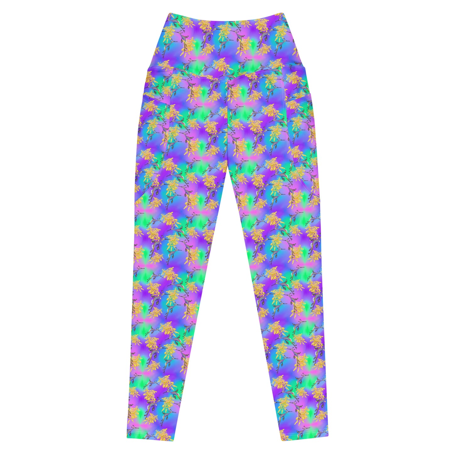 Green and purple dive leggings with sea dragons 
