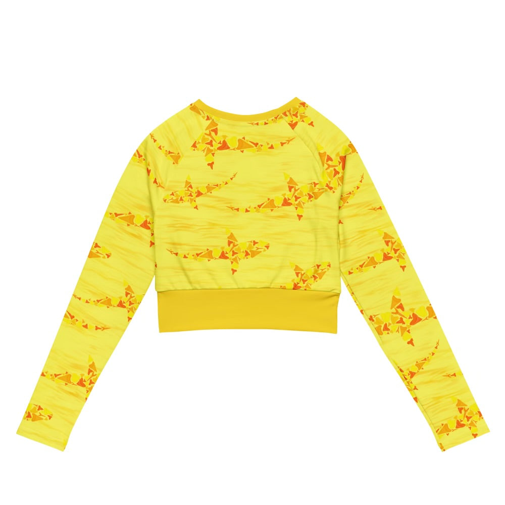 Sunny bite shark tooth sustainable cropped rashguard 