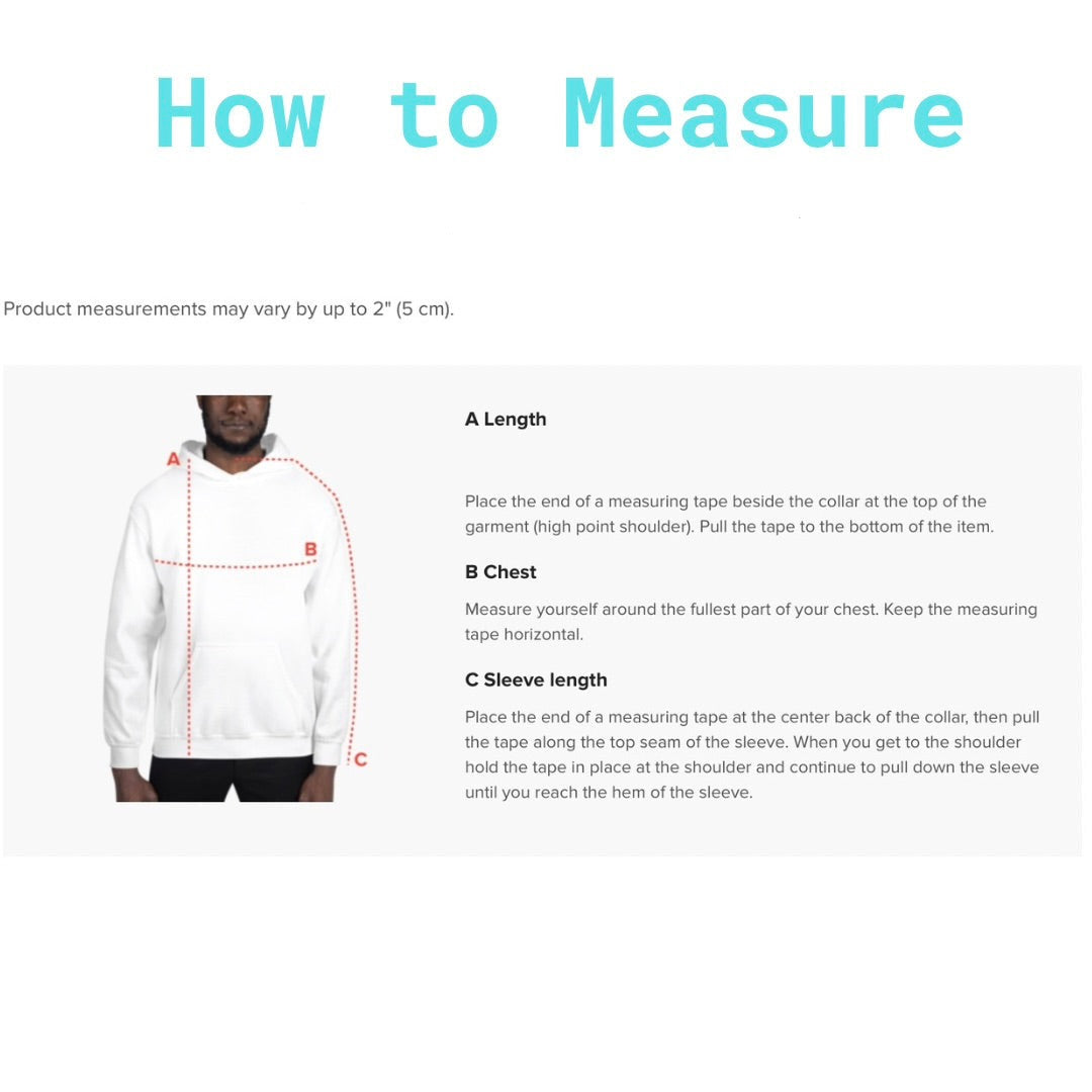 how to measure info graphic for chest, length and sleeve length 