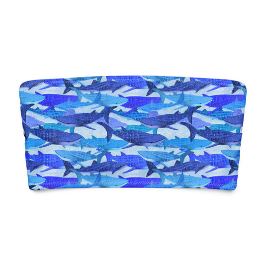 Blue whale shark bandeau top 