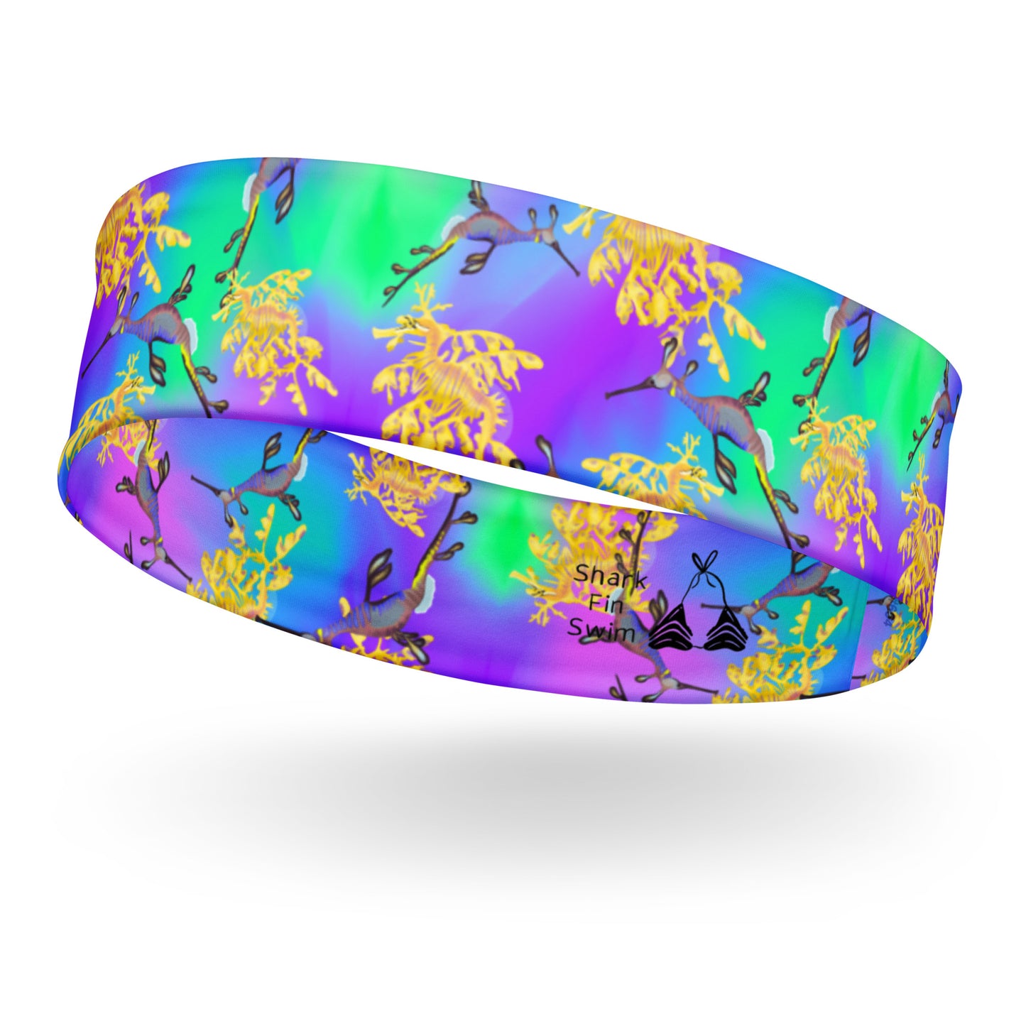 Green and purple sea dragon dive headband