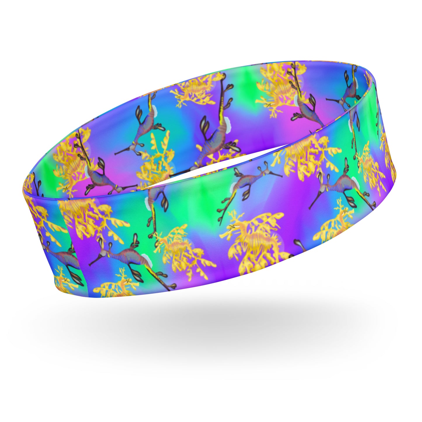 Green and purple sea dragon dive headband