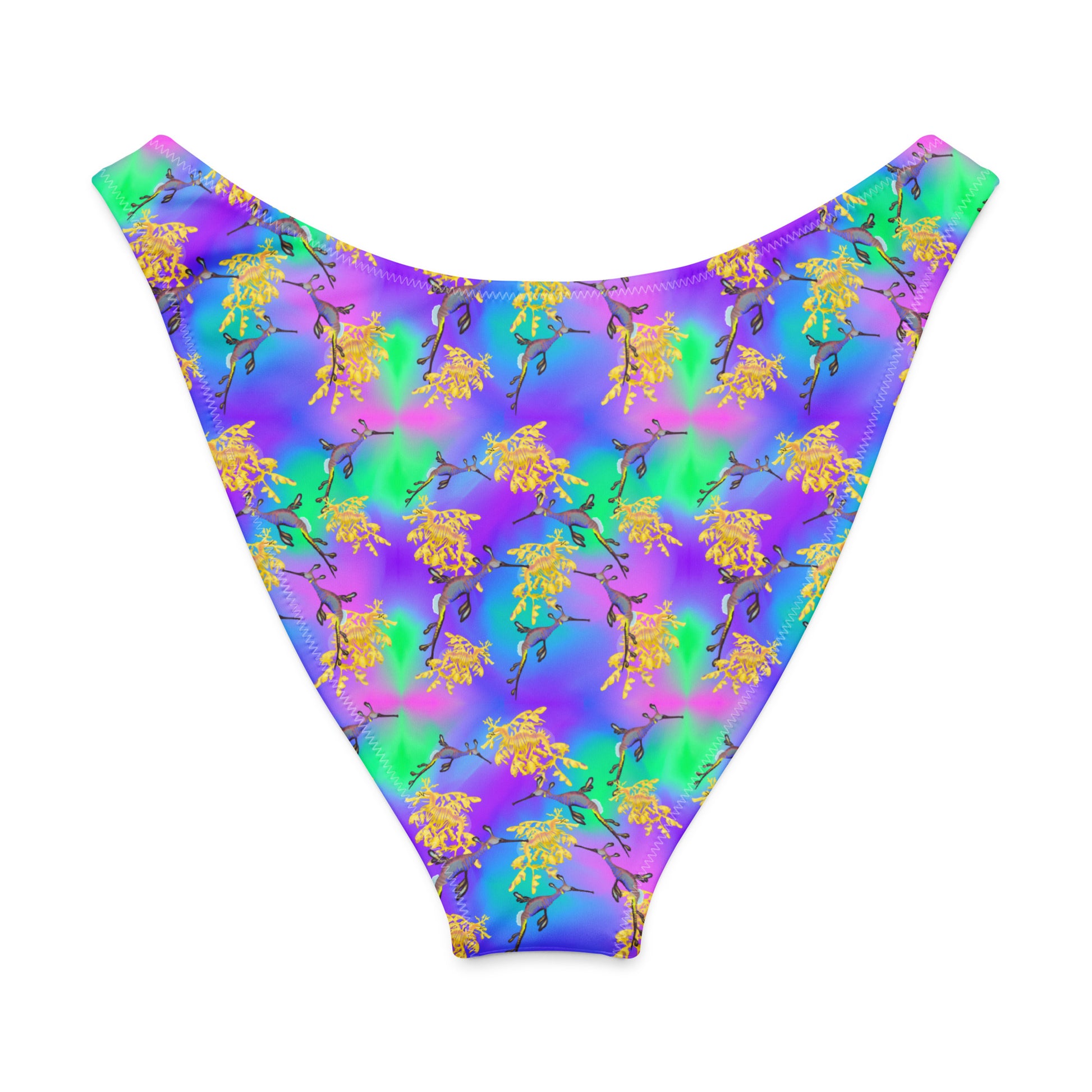 Purple and green Sea dragon bikini bottoms 