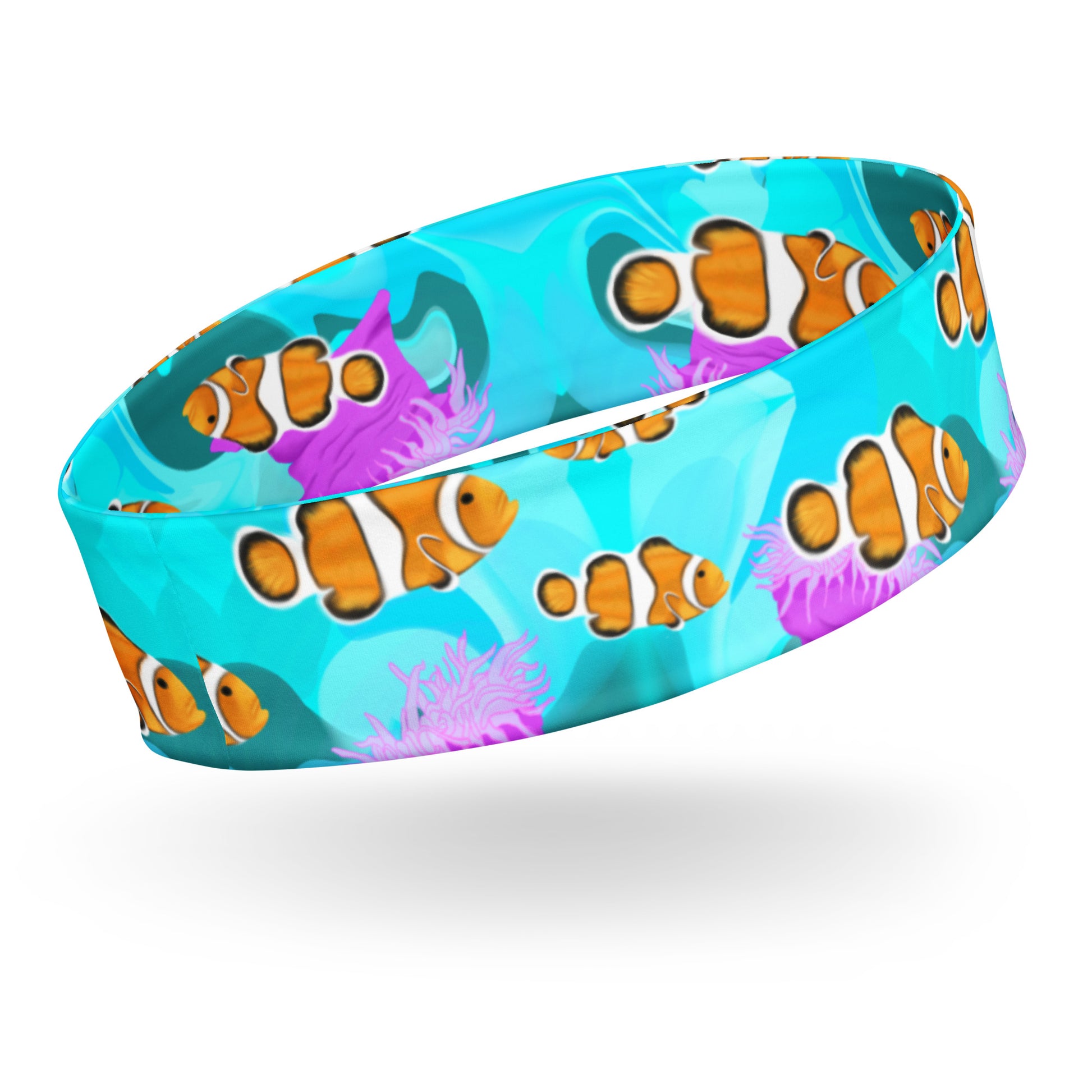 Headband with clownfish design on a white background
