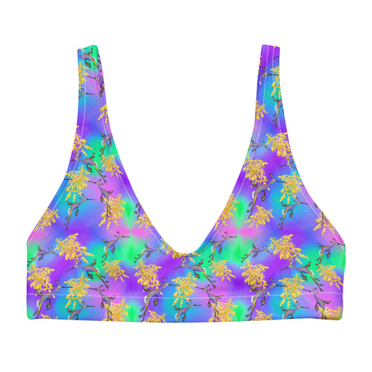 Green and purple bikini top with sea dragons 