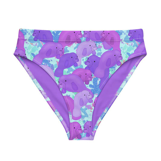 Purple manatee high waisted bikini bottoms