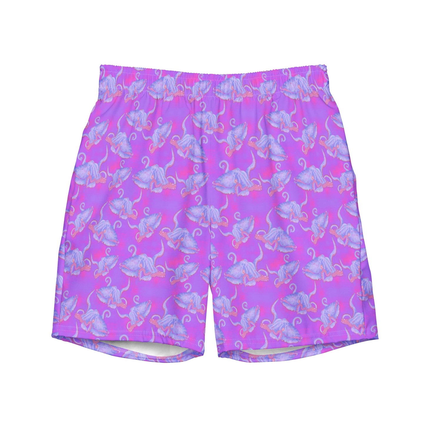 Purple and hot pink colorful octopus cropped eco rashguard 