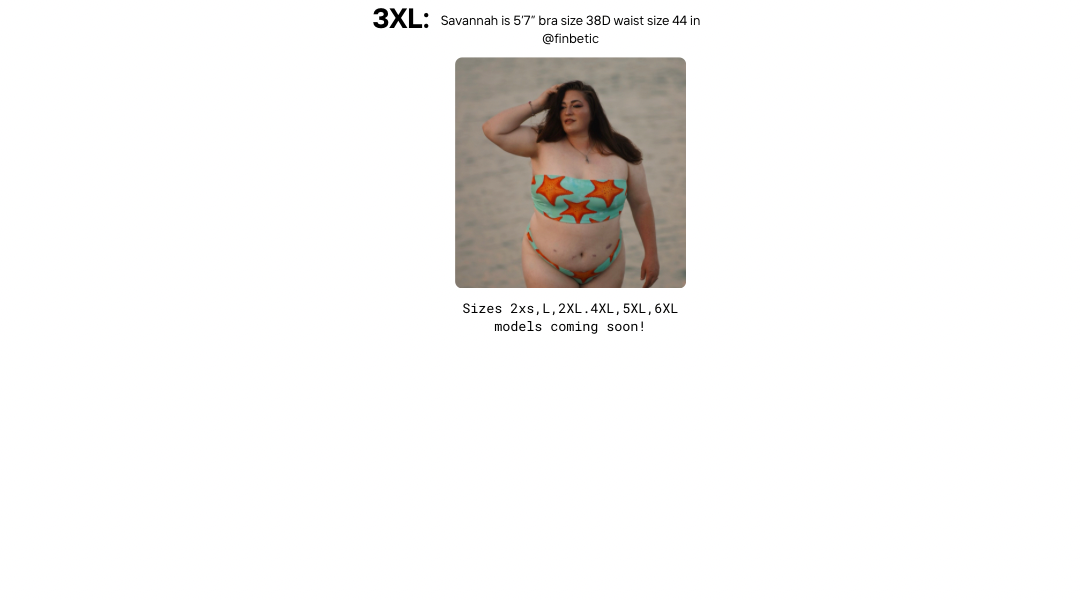 Bandeau bikini top and high cut bikini bottoms modeled size 3xl, more size models coming soon 